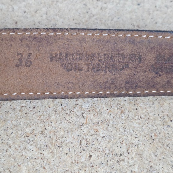 Vintage Brown Oil Tanned Leather Western boho Belt Turquoise Buckle‎ USA 36 main image 10
